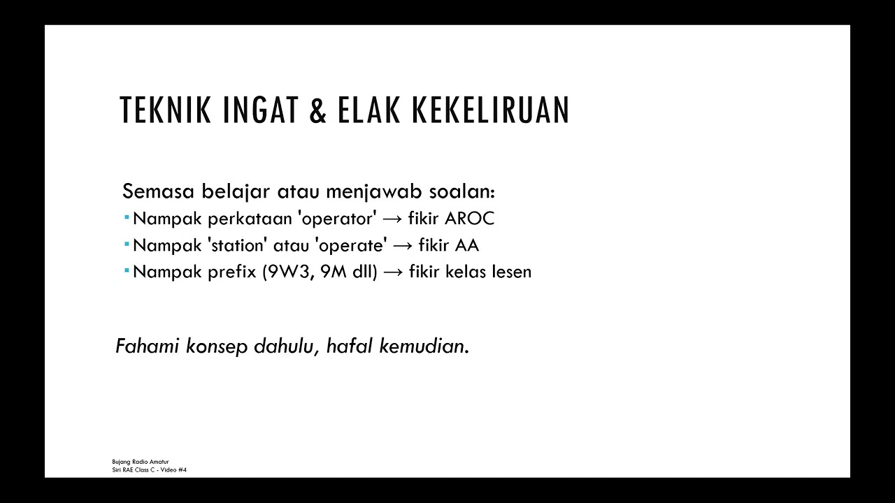 RAE Class C Malaysia | Modul C1.3 - AROC, Apparatus Assignment (AA) & Kelas Radio Amatur Malaysia