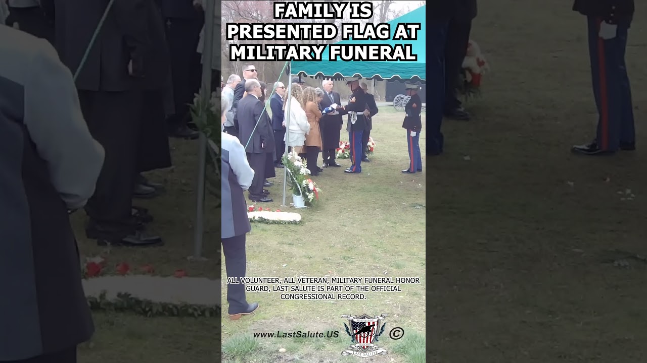 Family is Presented Flag at Military Funeral