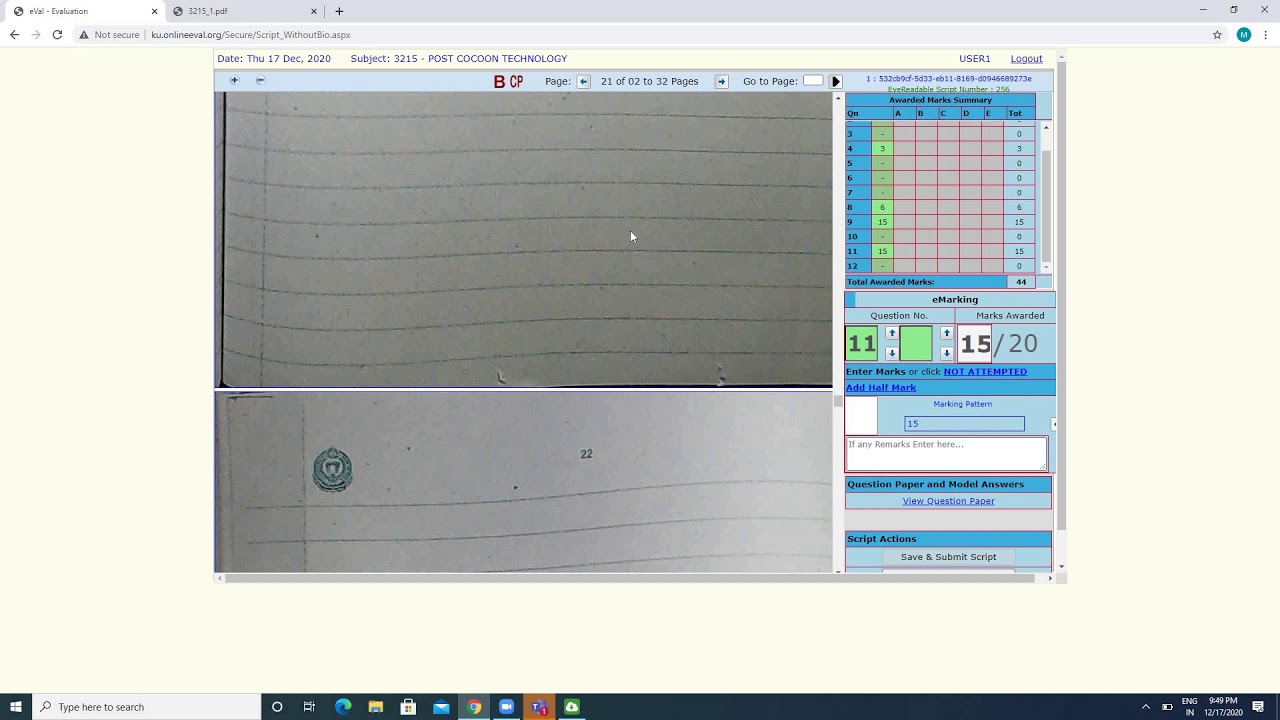 Onscreen Evaluation Demo