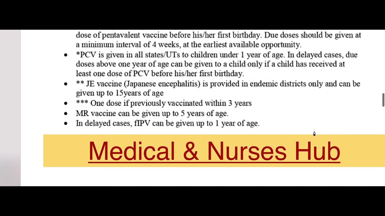 Universal Immunisation Programme & Vaccinations