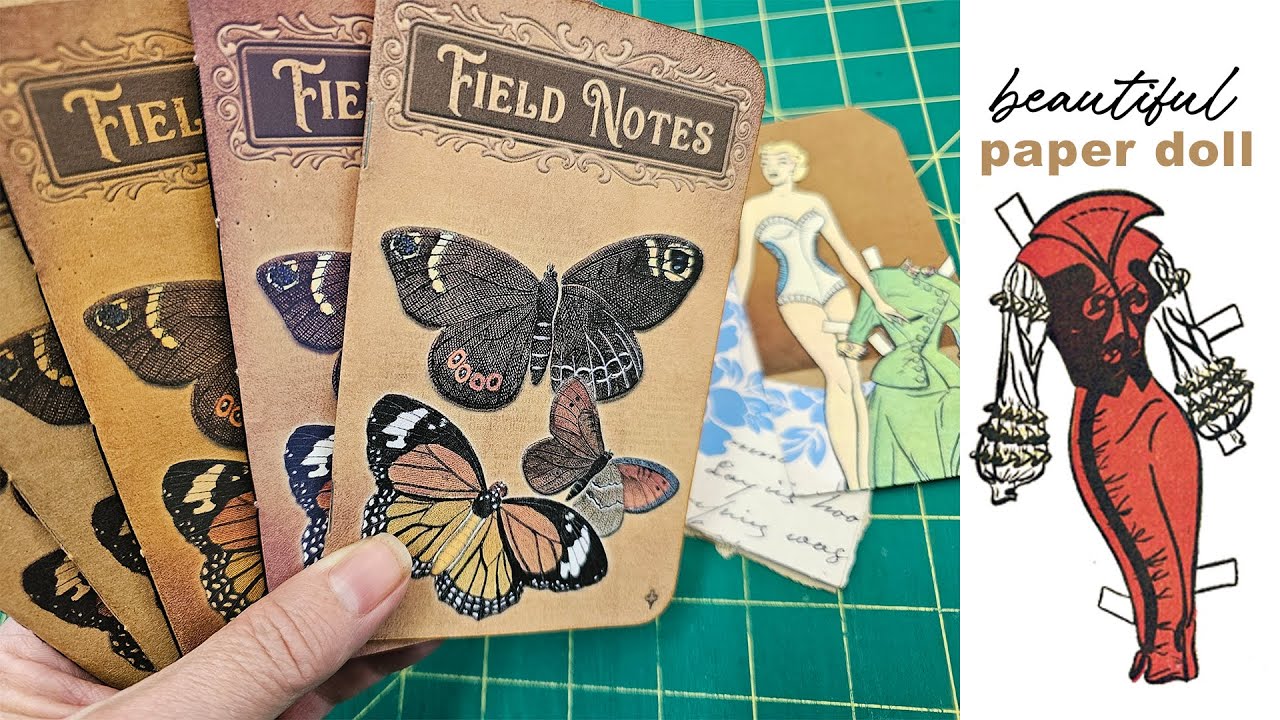 Field Notes Booklet Junk Journal ideas digital with paper doll
