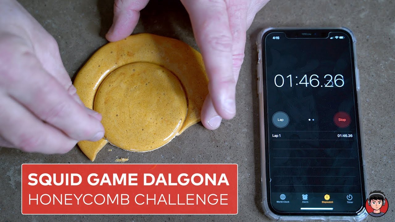 ASMR - Squid Game Dalgona Honeycomb Challenge