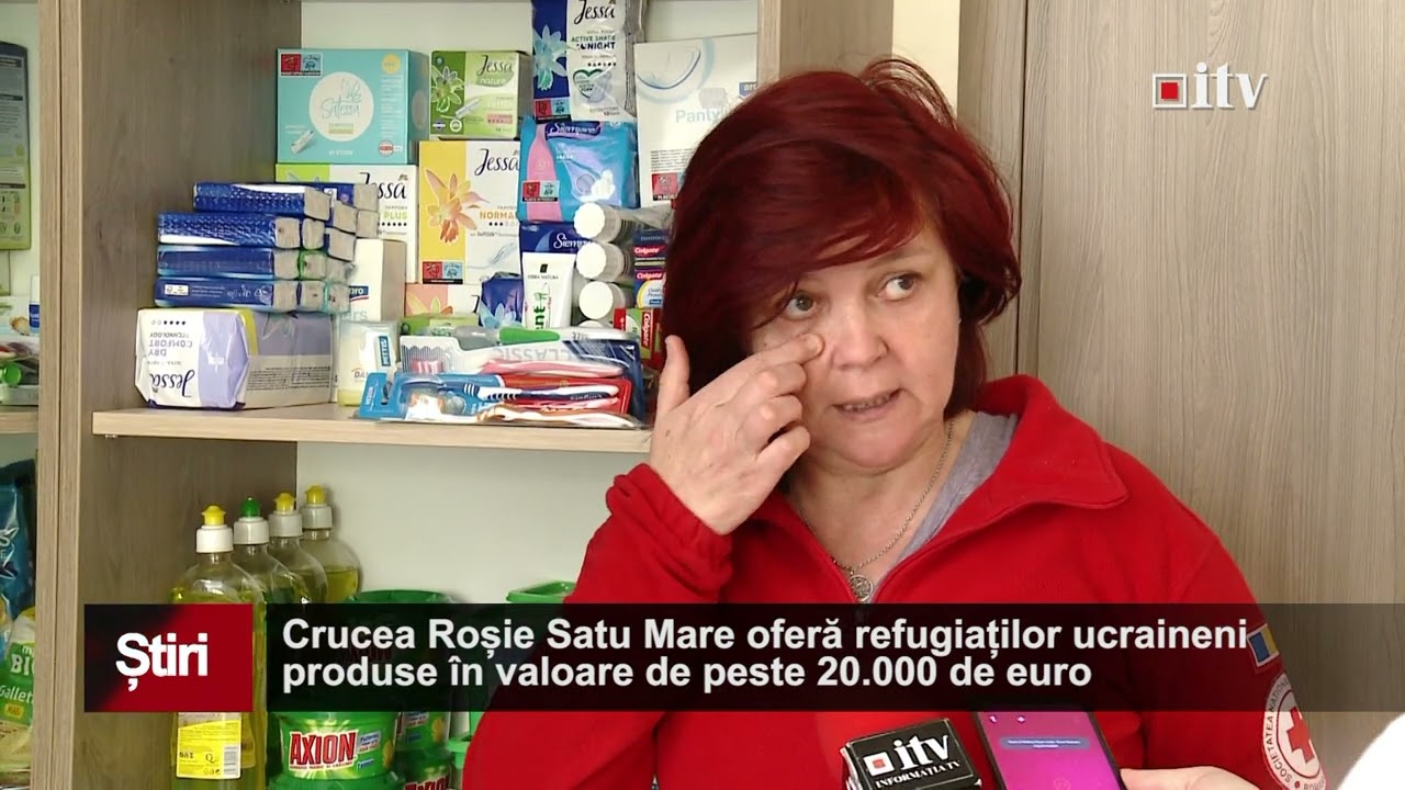 Crucea Roșie Satu Mare oferă refugiaților ucraineni produse &icirc;n valoare de peste 20.000 de euro