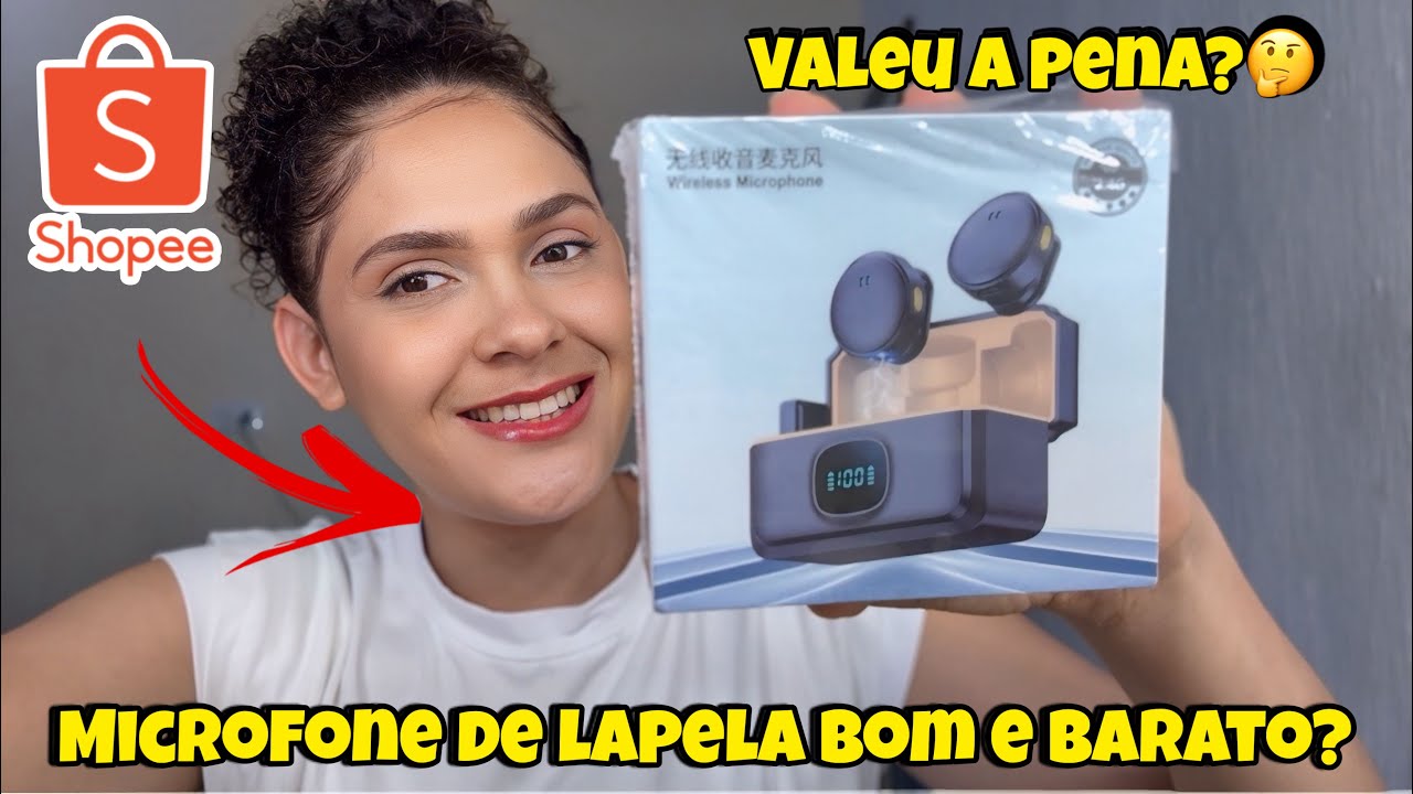 COMPREI UM MICROFONE DE LAPELA POR MENOS DE 80 REAIS NA SHOPEE! VALEU À PENA?! 🤔😱
