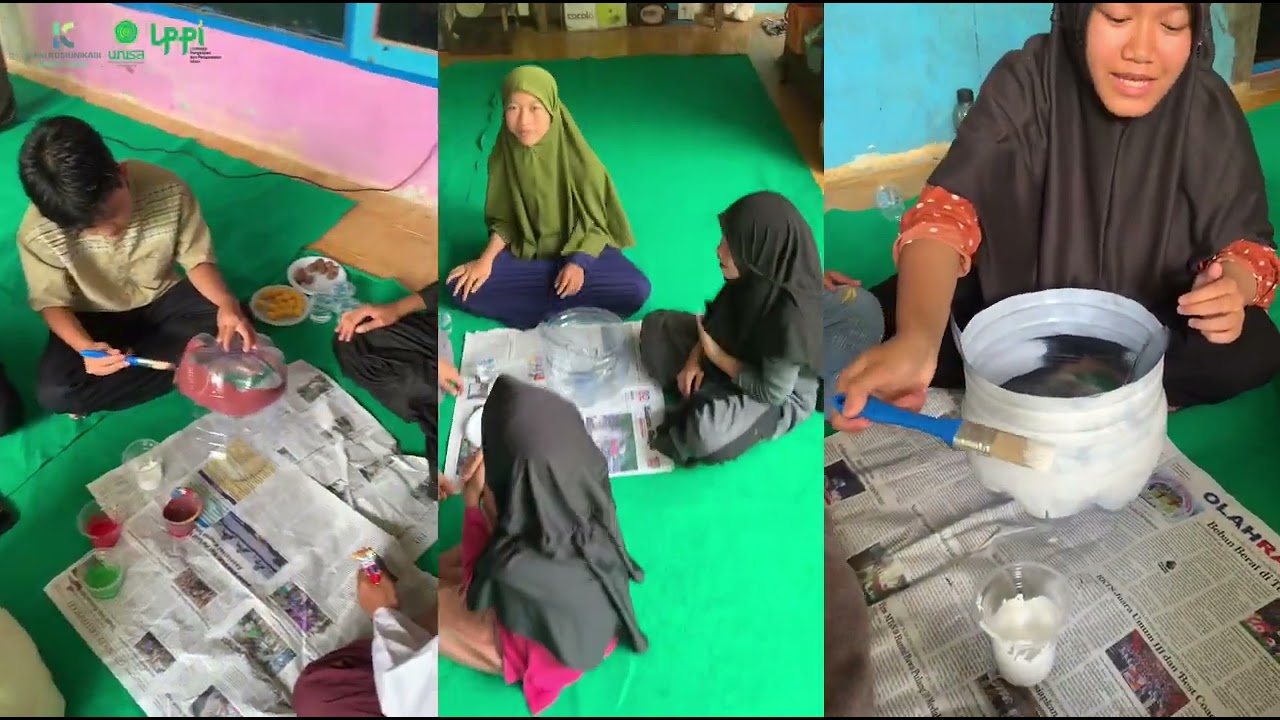 Mahasiswa Unisa Mendaur Ulang Galon untuk Pengurangan Sampah Plastik Menjadi Kerajinan Bernilai Guna