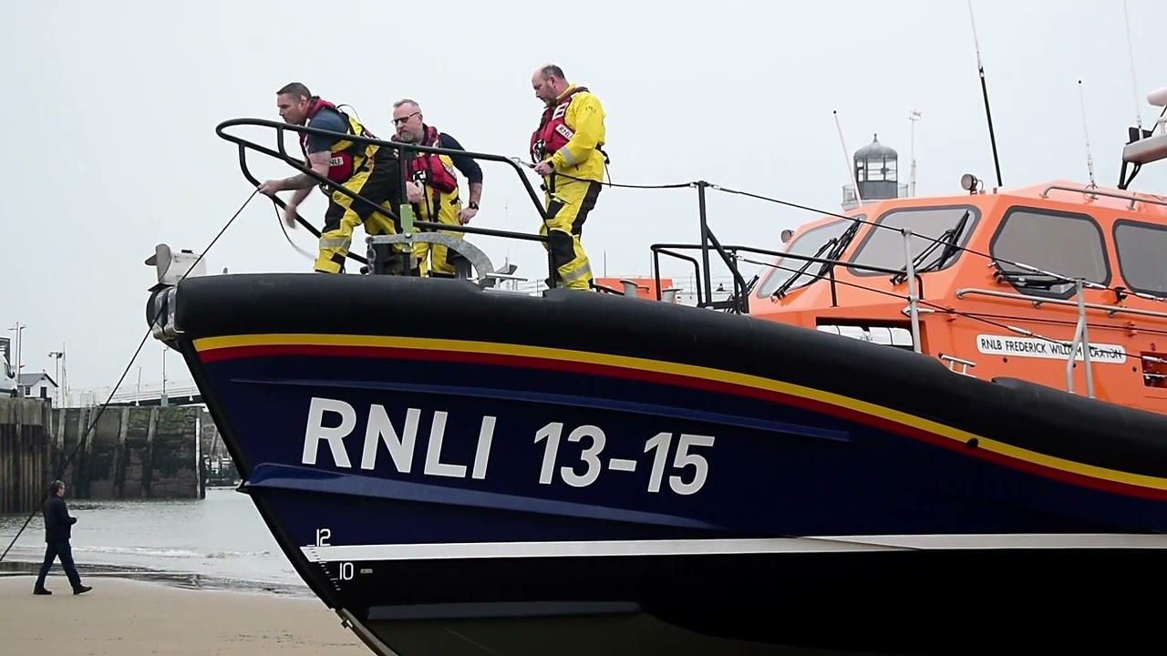 Scarborough Lifeboat launch and recovery