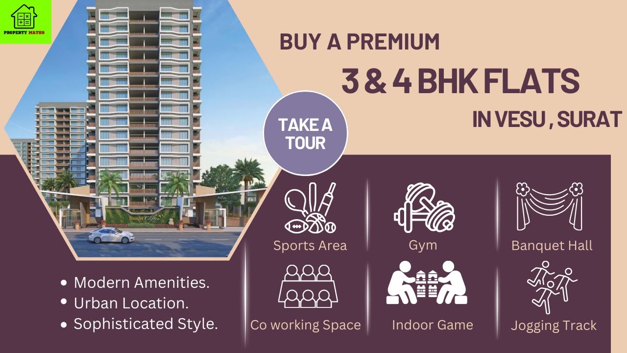3 BHK flat in Vesu | 4 BHK flat in Vesu Surat | 3 & 4 BHK flat in Surat | PropertyMaths