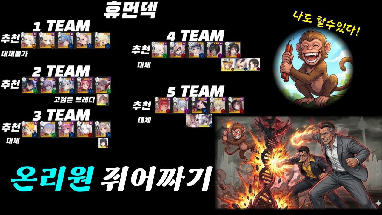 【니케】솔로레이드공략 온리원(수냉약점) 휴먼덱