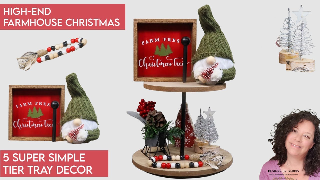 HIGH-END FARMHOUSE CHRISTMAS DECOR DIY | 5 SIMPLE TIER TRAY IDEAS