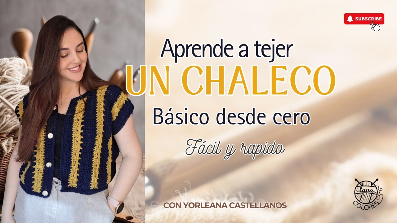 Chaleco a Crochet con Punto Abanico 🧶 Tutorial Paso a Paso Fácil