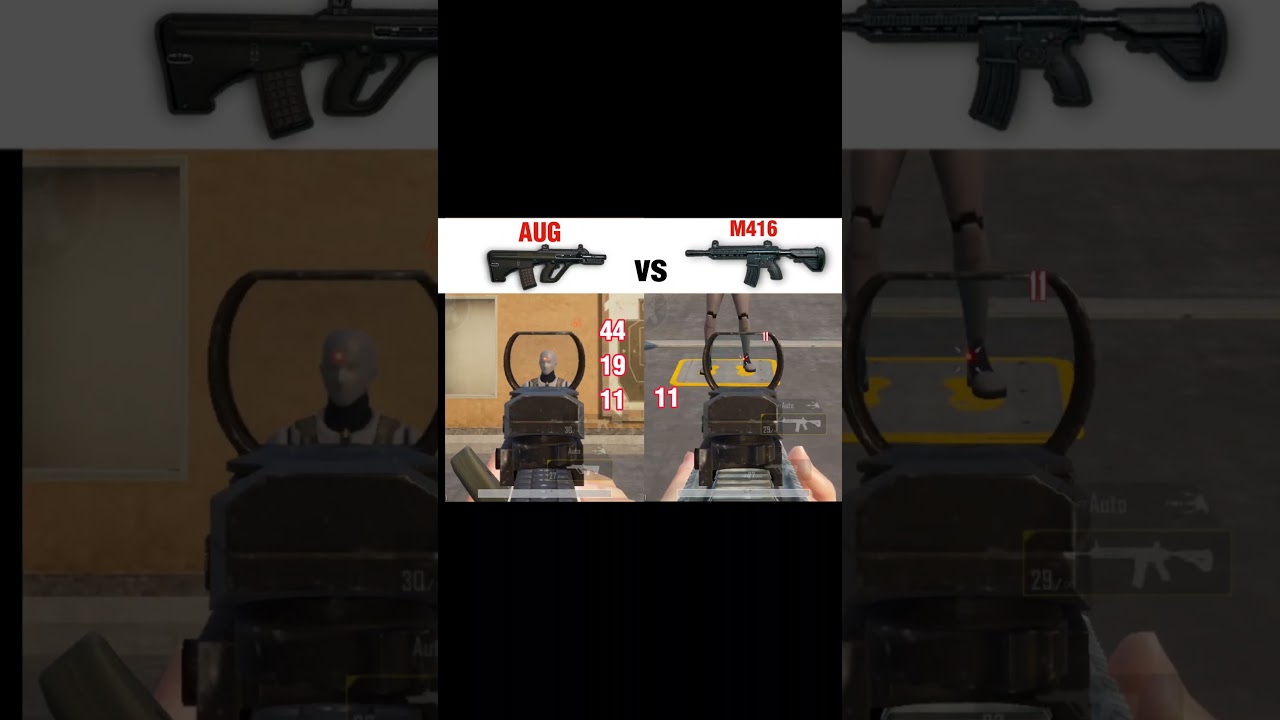 AUG vs M416 damage 😱 || #pubg #pubgtipsandtricks