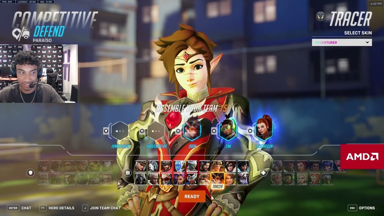 Без сахара, безумный Трейсер, 12 сезон, топ-500 геймплея Overwatch 2