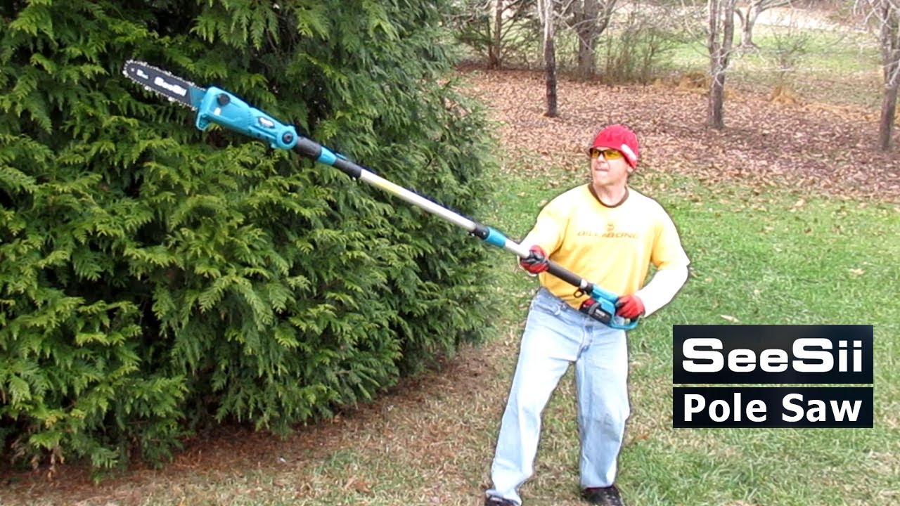NEW! SeeSii Pole Saw - Lithium Battery Powered Chainsaw Tree Trimmer