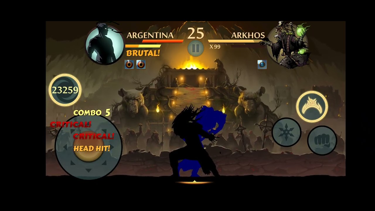 Shadow fight 2, raid Arkhos , 2 k daño