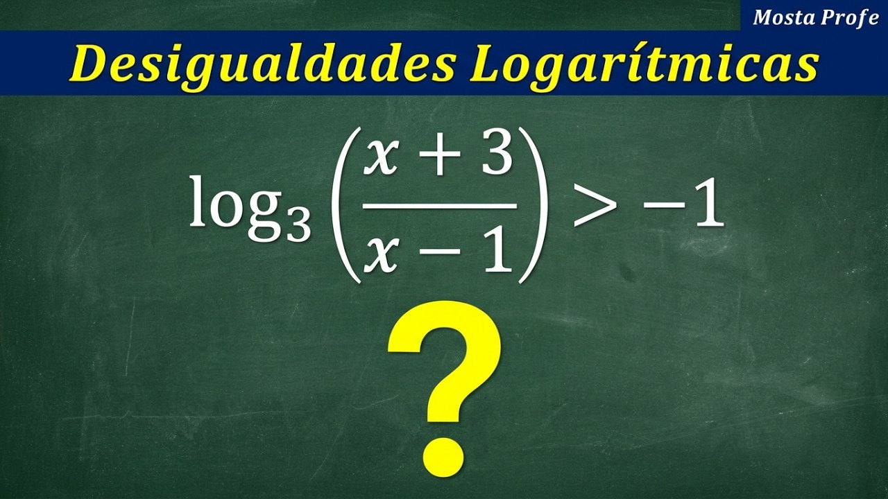 Resolver, desigualdades con logaritmos, inecuaciones logarítmicas, log (x+3/x-1) superior -1,