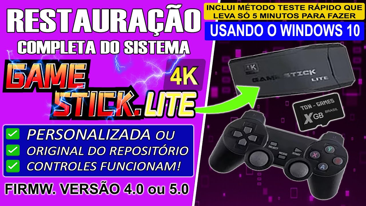 COMO FAZER RESTAURAÇÃO COMPLETA DO GAME STICK 4K LITE? OS CONTROLES VÃO FUNCIONAR! [Windows 10/11]