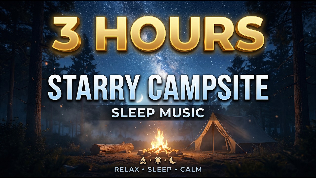 3 Hours Cozy Starry Campsite 🔥 Stress Relief | Drowsy Tape 2026 | Can’t Sleep? 🌙