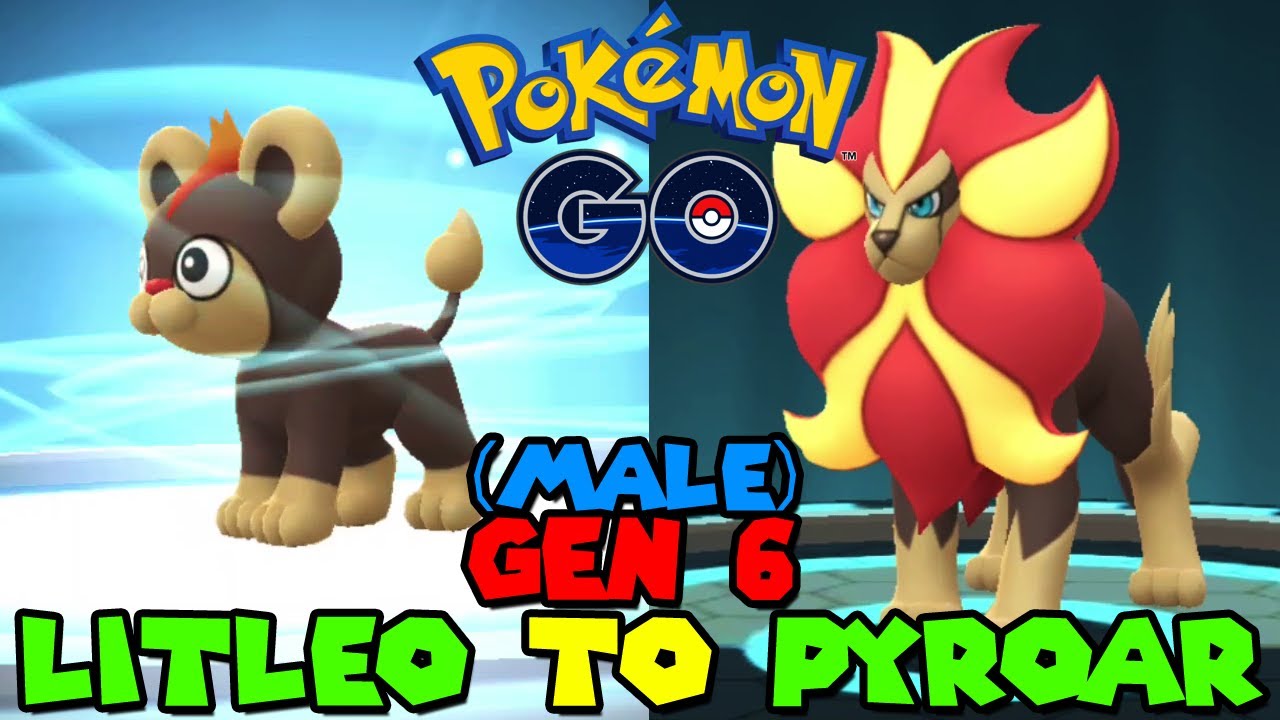 Evolving LITLEO to PYROAR in Pokemon Go (Male) - Gen 6 Kalos Celebration Event