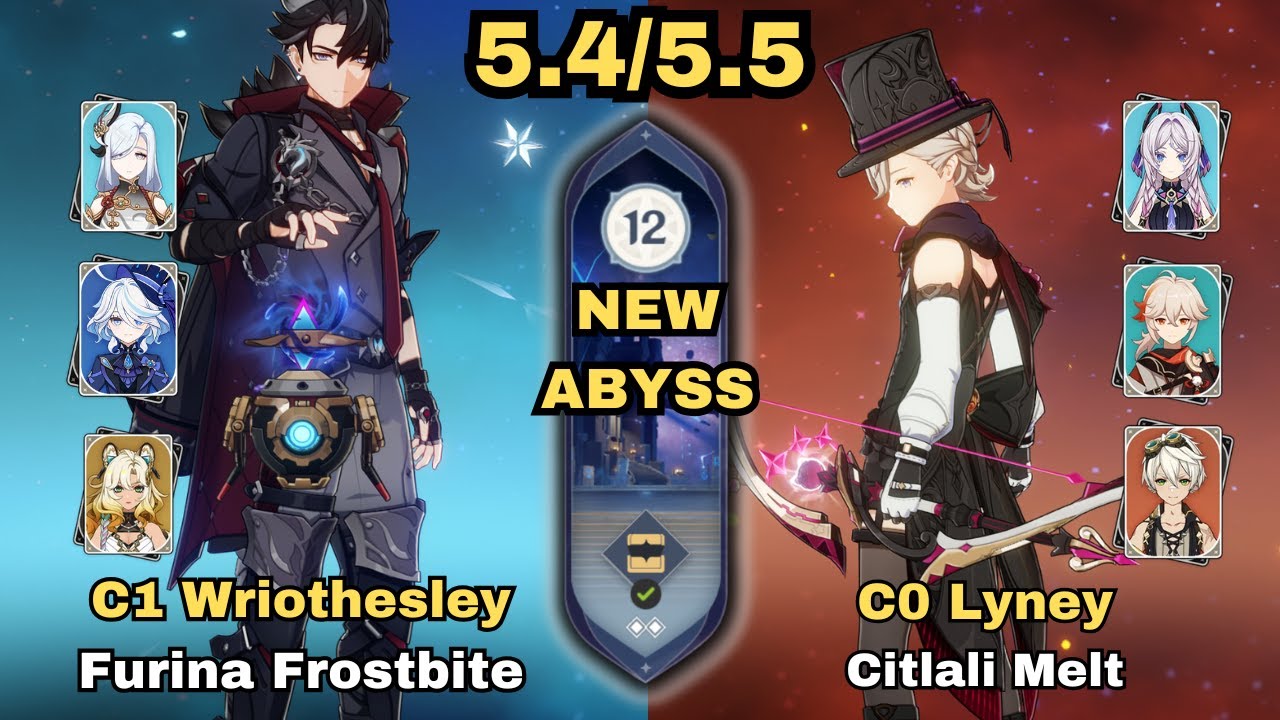 C1 Wriothesley Furina Frostbite & C0 Lyney Citlali Melt | 5.4/5.5 Spiral Abyss | Genshin Impact