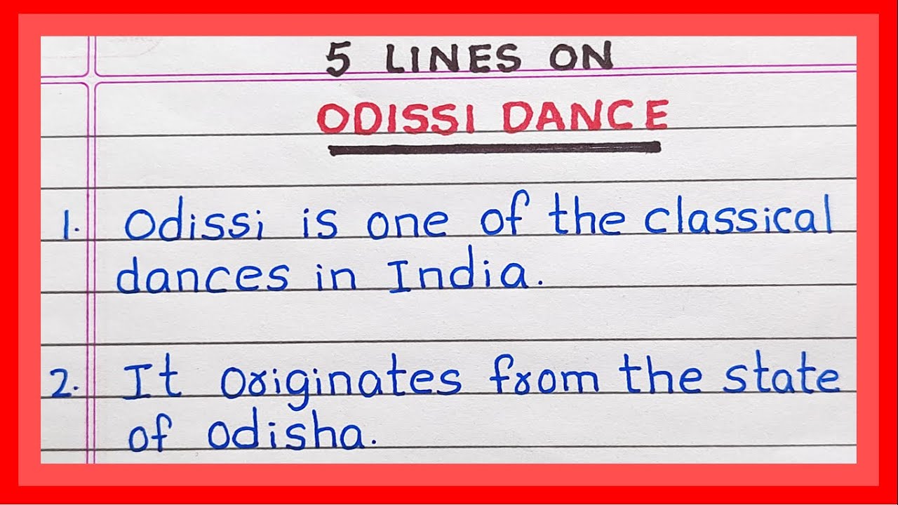 Few Lines on Odissi Dance | 5 Lines on Odissi Dance | in English
