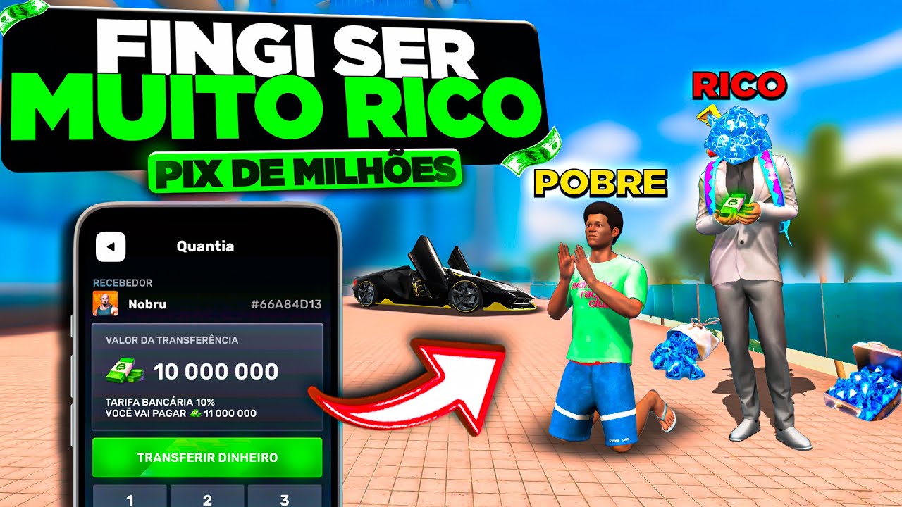 FINGI SER MUITO RICO! FAZENDO PIX DE MILHÕES PARA OS JOGADORES DO FLEX CITY