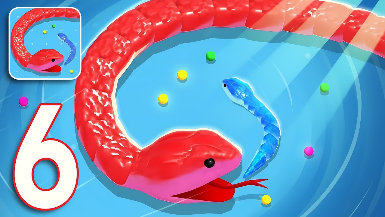 Snake Clash! - Gameplay Walkthrough Part 6 : The Craziest Snake Battle Begins! (Android, iOS)