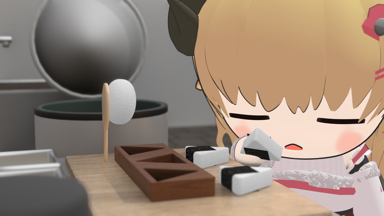 自分の涙で塩おにぎりを作るわため【角巻わため/ホロライブ切り抜き】【3Dアニメ】