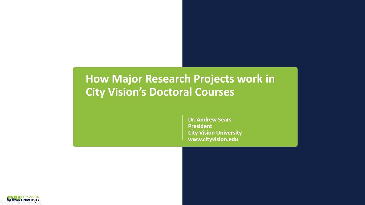 How Major Research Projects work in City Vision’s Doctoral Courses