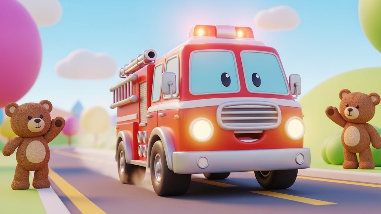 Весёлая пожарная машина спасает городок 🚒🔥💦 | Мультфильм для детей и весёлые приключения