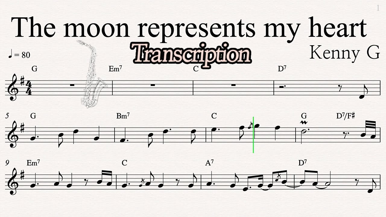 Kenny G - The Moon Represents My Heart (Transcription)