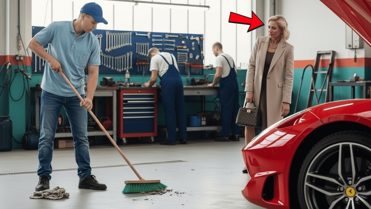 La jefa del taller contrata a un limpiador… sin saber que era mecánico desempleado…