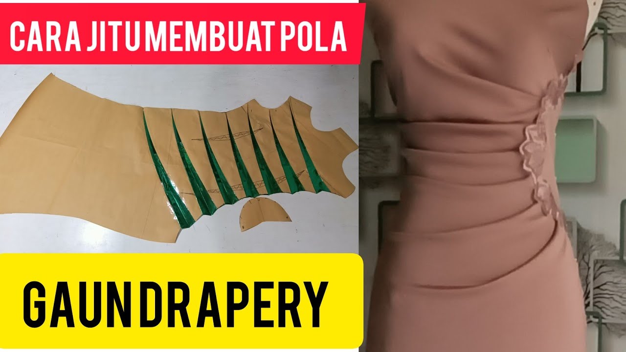 trik cara membuat pola gaun drapery #trikcaramembuatpolagaundrapery #sewingtutorialpola  #yansbusana