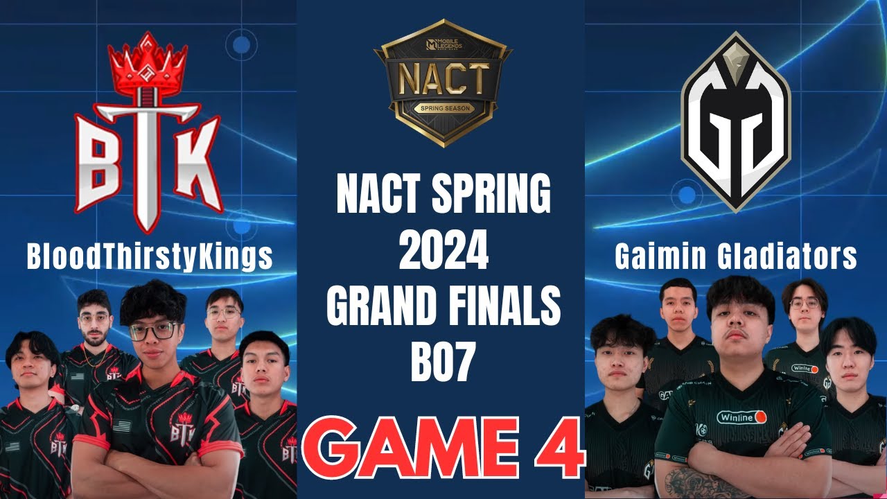 BTK VS GG (BloodThirstyKings vs Gaimin Gladiators) GAME 4 | NACT SPRING 2024 GRAND FINALS