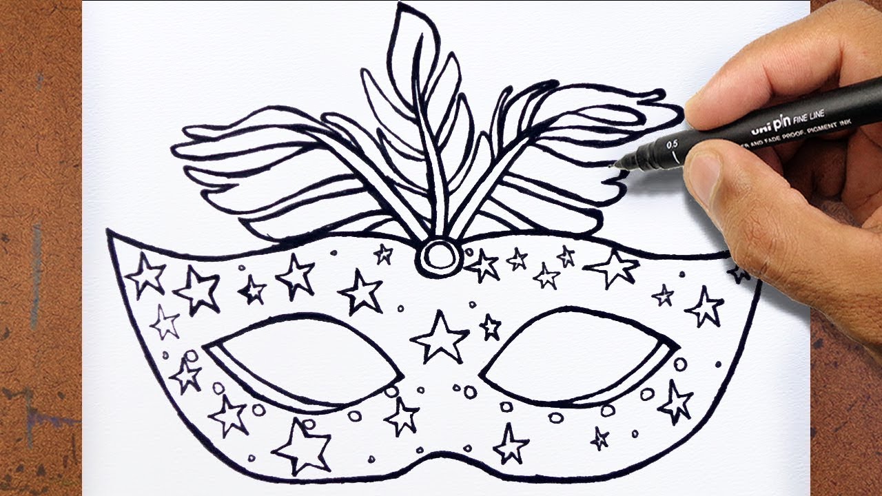 Como Desenhar Uma Mascara de CARNAVAL