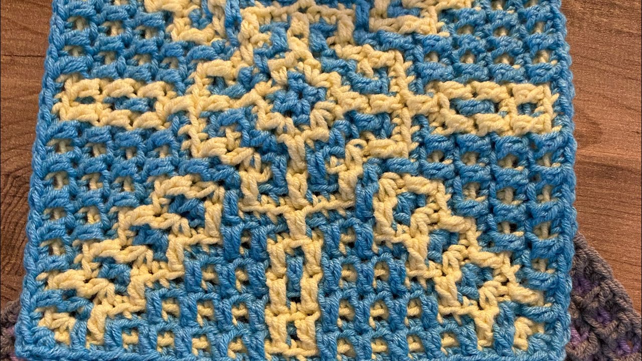 Mozaik motif no:7 (mosaic motif square 7) #crochet #tigisi #mosaiccrochet