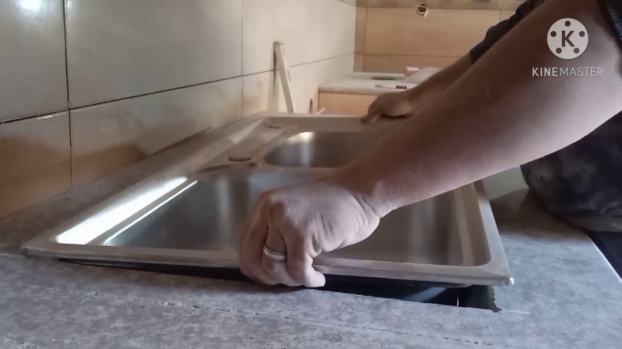 كيفية قص رخامة المطبخ و تركيب حوض ستانلستيل