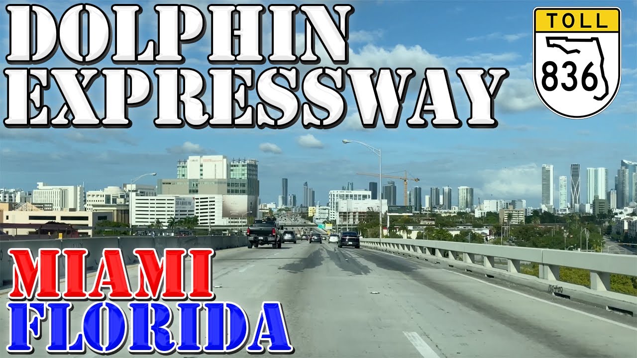 FL-836 East - Dolphin Expressway - Miami - Florida - 4K Highway Drive
