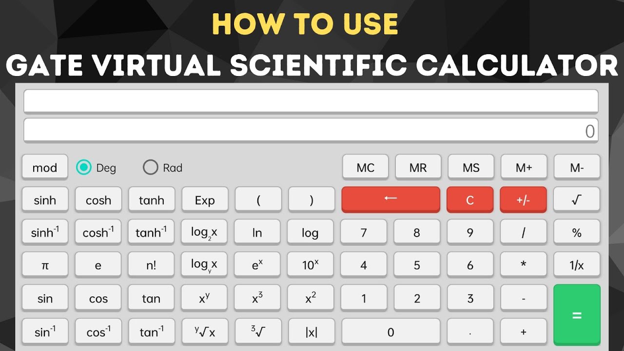 How to use GATE Virtual Scientific Calculator ~ GATE Scientific Calculator Tutorial