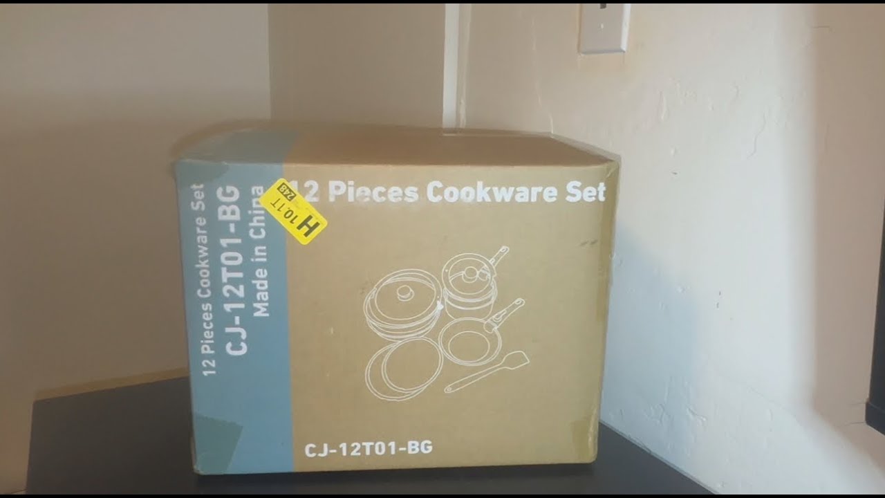 12 piece cookware set uboxing ROUGH ASMR *Little to none whispering*