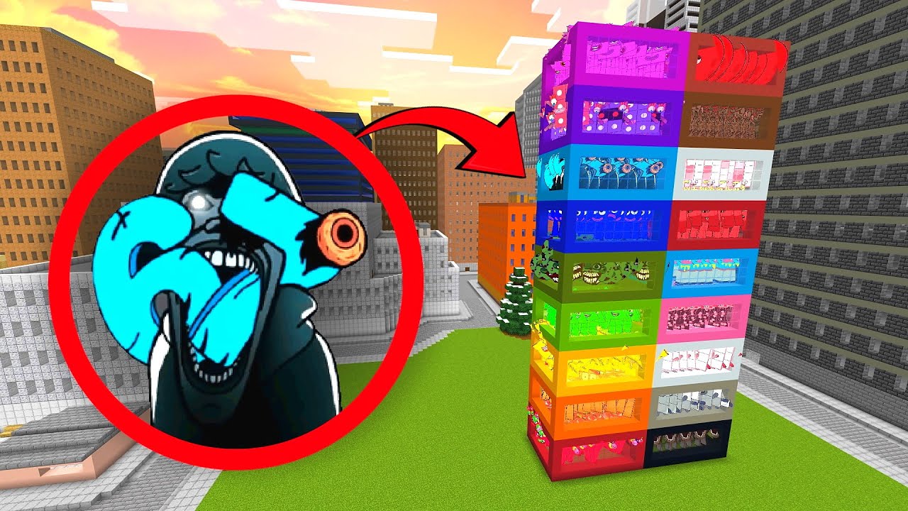New Sprunki OC 67 Kid In Colored Boxes In MInecraft PE MOD