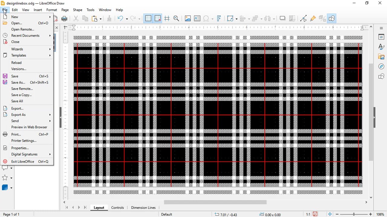 LibreOffice Draw: Ex12 beautiful check patterns #graphics #howto #stepbystep #tutorial #textile