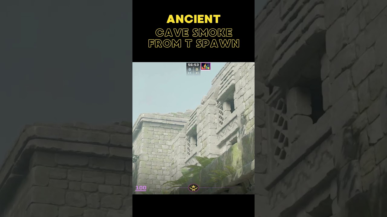 CS2 Ancient - Cave Smoke from T Spawn #cs2 #counterstrike