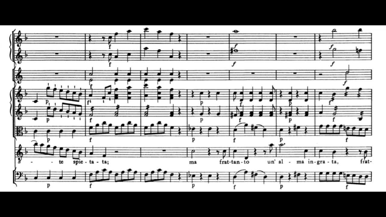 Vado incontro al fato estremo (Mitridate - W.A. Mozart) Score Animation