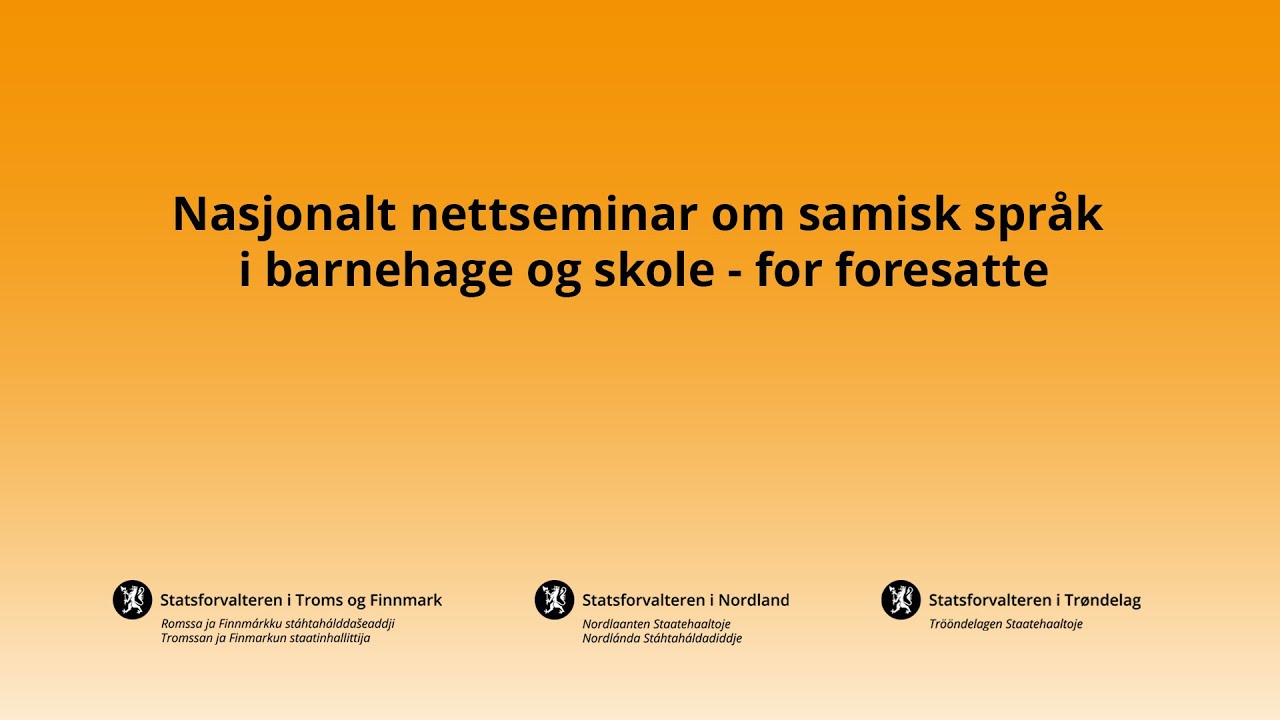 Nasjonalt nettseminar om samisk språk i barnehage og skole - for foresatte