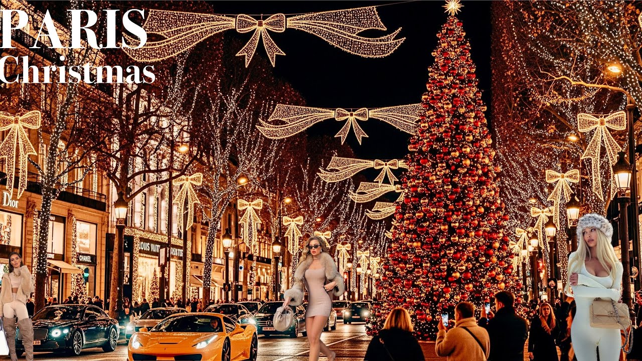 Paris Christmas 2025 🎄✨ Champs-Élysées Night Walk, Dior & Christmas Market | 4K