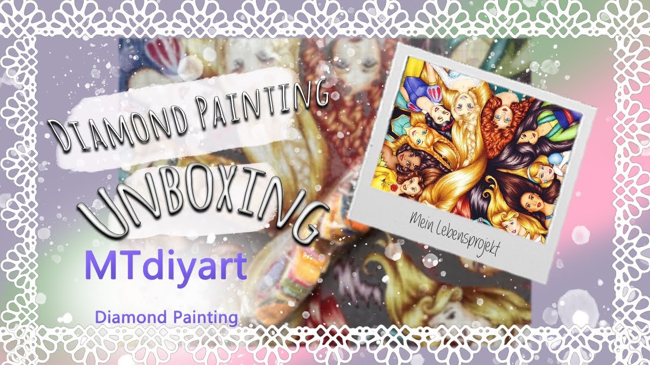 MEIN DIAMOND PAINTING LEBENSPROJEKT UNBOXING😅 90x90cm DISNEY PRINZESSINNEN | MTdiyart