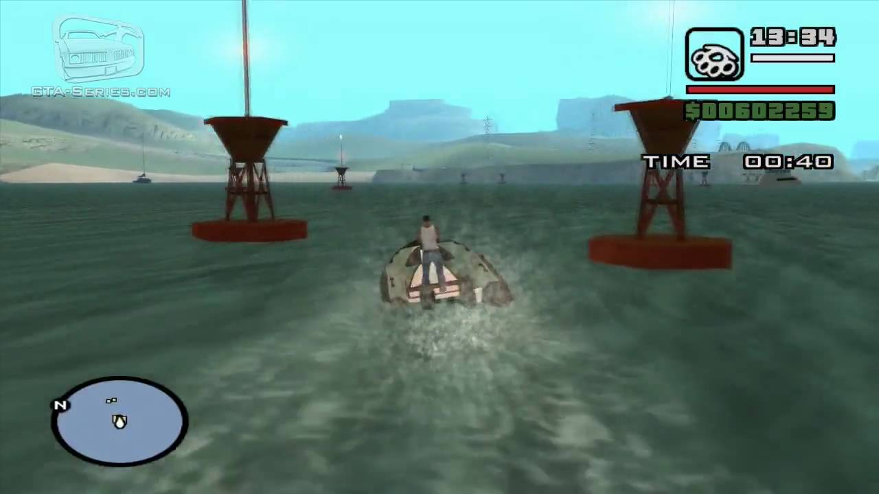 GTA San Andreas - Walkthrough - Boat School #3 - Fresh Slalom (HD)