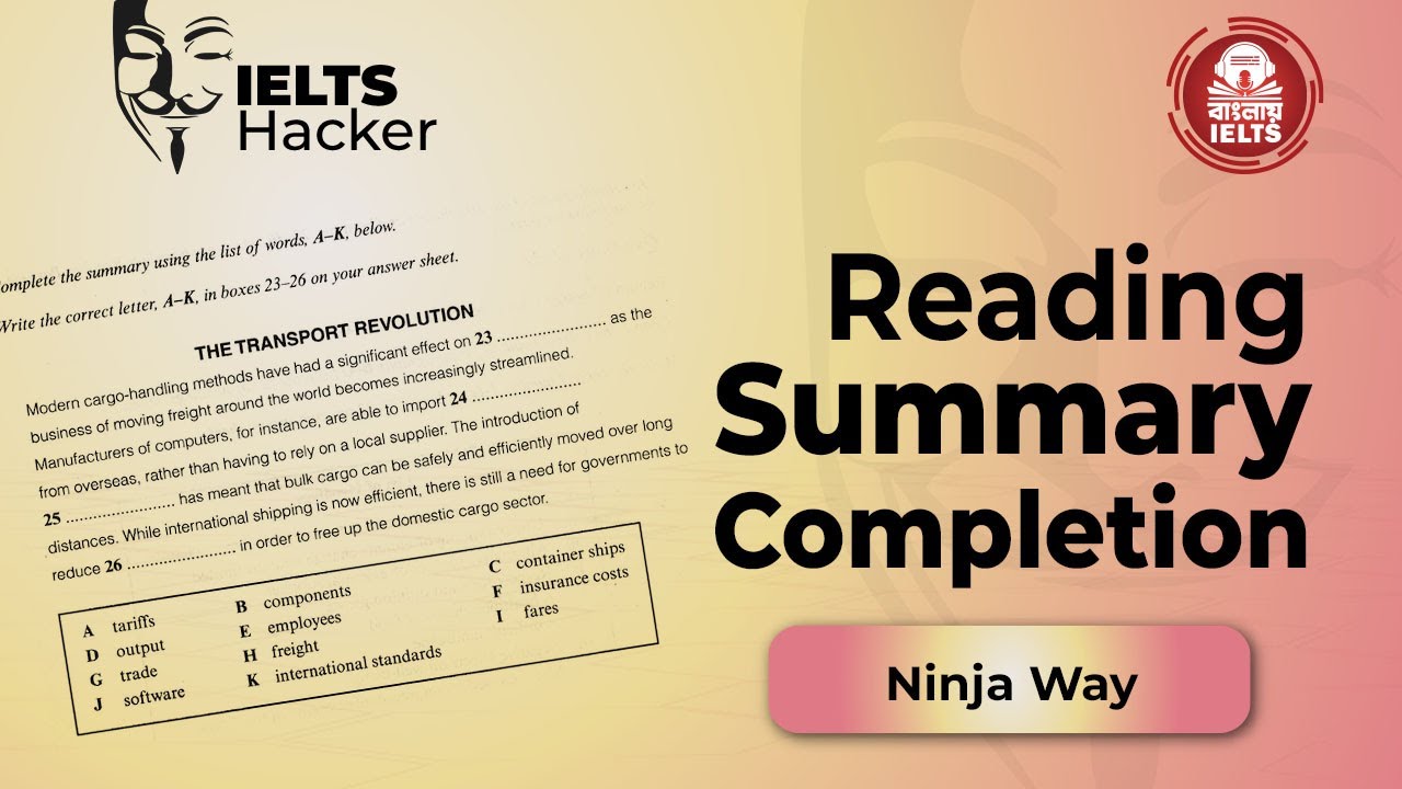 IELTS Reading : Summary Completion in Bangla || Ninja Way