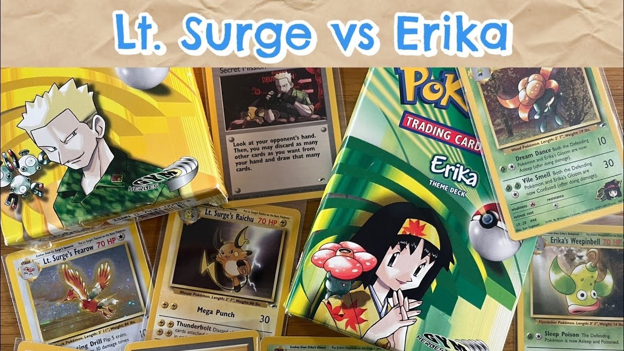 Lt. Surge vs Erika (Gym Heroes & Gym Challenge) - Pokémon TCG Battle