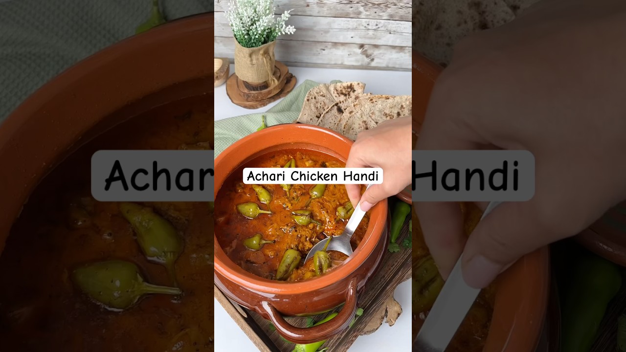 Achari Chicken Handi recipe- Quick easy 30 minutes #recipe #chickenrecipe #shorts